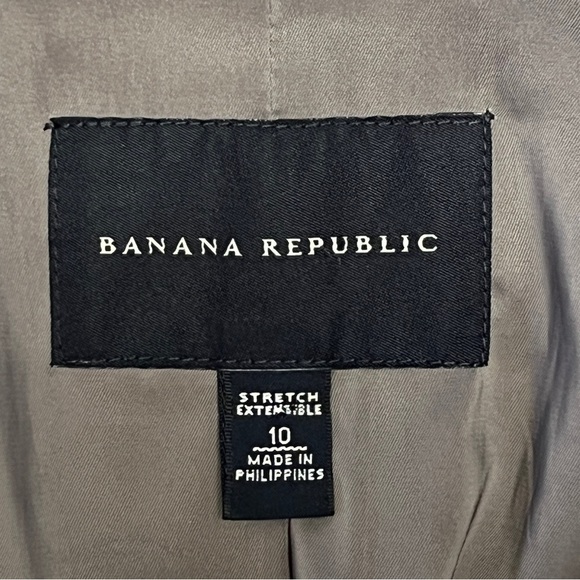 Banana Republic⎮Blazer with button flap pockets⎮Grey Stretch Cotton⎮10 - Picture 6 of 16